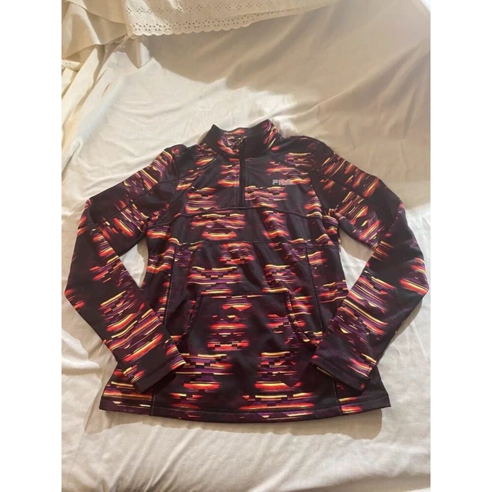 Fila Sport Women's 1/4 Zip Pullover Sweatshirt Southwestern Geometric Size M